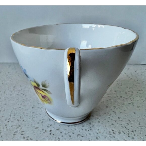 Regency English Bone China Cup & Saucer Floral Design Gold Trim Made In England - Picture 9 of 13